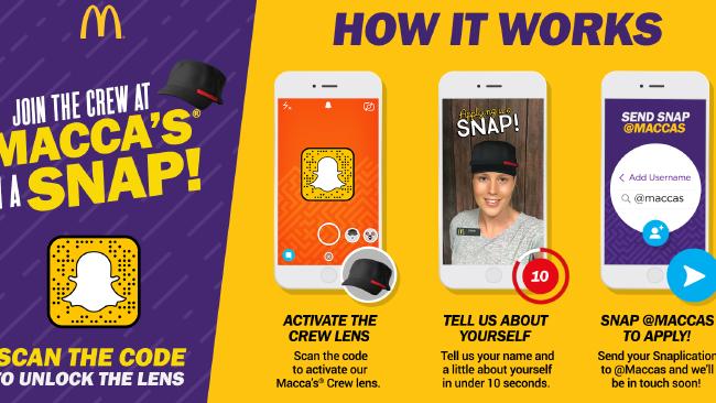 McDonald's ține interviuri prin Snapchat
